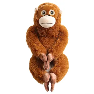 Süßes braunes Langarm-Orang-Utan-Plüschtier weiche Affenpuppe für Kinder und Geschenke