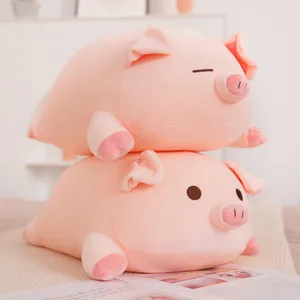 Cute Bobo Pig Plush Toy Pink Pig Doll Soft Throw Pillow Cushion With Voice Recording Function For Girls Sleeping Gift