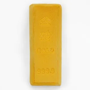 Peluche créative en forme de lingot d'or avec des broderies GOLD 999,9 réalistes