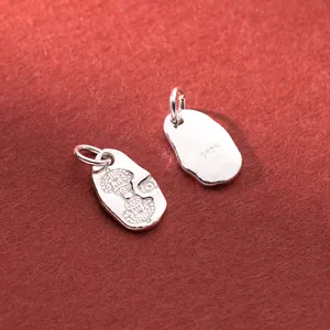 Retro S925 sterling silver Vajra Pestle charm pendant for DIY jewelry making accessories