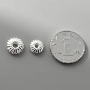 Cuentas espaciadoras vintage de plata de ley 925 para joyería DIY y pulseras artesanales
