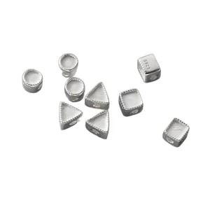 Geometric S925 sterling silver spacer beads for DIY jewelry making and jewelry crafting