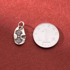 Vintage S925 sterling silver Vajra pendant for DIY jewelry making and handmade crafts