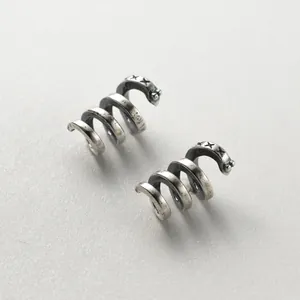 Vintage S925 sterling silver spiral snake spacer beads for DIY bracelet jewelry making