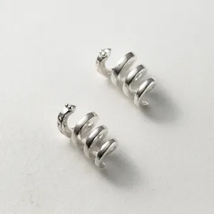 Vintage S925 sterling silver snake spiral spacer beads for DIY bracelet jewelry making.