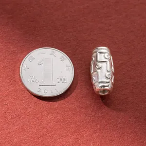 999 pure silver 8mm Tian Zhu spacer bead for DIY bracelet jewelry making accessory