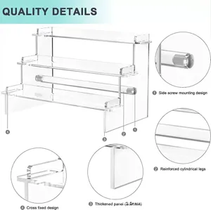 Transparent Acrylic Display Riser Clear Tiered Stand For Perfume Action Figures Cosmetics Organizer Modern Desktop Rack