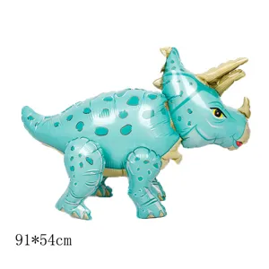 Großer 3D stehender Triceratops Dinosaurier Folienballon für Party-Deko, 91x54cm