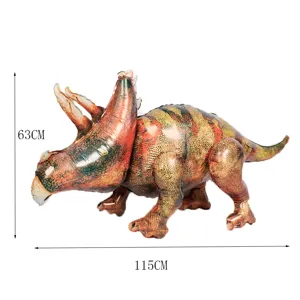 Large 115cm length 3D standing Triceratops dinosaur foil balloon for party decoration