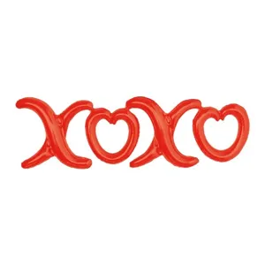 Ballon en aluminium XOXO rouge vif avec des formes de cœur pour la décoration de la Saint-Valentin