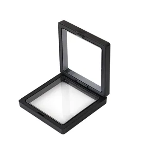 Professionelle schwarze PE-Film-Schmuckschatulle für Ringe Ohrringe und Armbänder