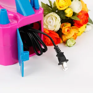 Inflador de globos eléctrico portátil con compartimento para guardar el cable