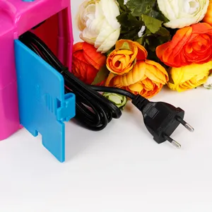 Inflador de globos eléctrico portátil con enchufe UE y compartimento de cable detalle