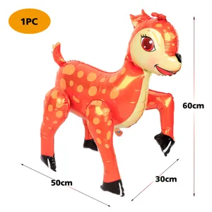 Large 3D standing deer foil balloon for kids birthday party decorations 60cm height