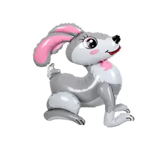 3D cartoon rabbit foil balloon for kids birthday party and kindergarten room decoration