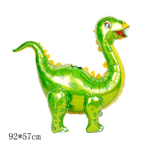 Großer grüner 3D-Dinosaurier-Folienballon für Kindergeburtstag Dekoration 92x57cm