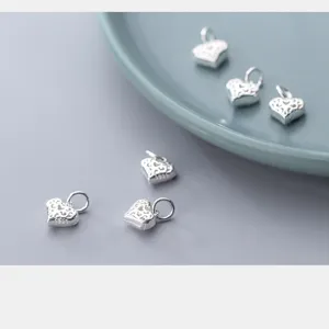 Breloques cœur évidé en argent sterling S925 de haute qualité pour la création de bijoux