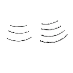 Premium S925 sterling silver diamond-cut curved tubes for DIY bracelet jewelry making