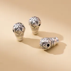 Antike 999 Sterling Silber Lotusperlen für die handgefertigte DIY-Schmuckherstellung