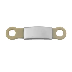 Engravable stainless steel pet ID tag with silicone strap for dogs and cats anti-lost