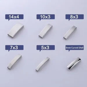 Stainless steel curved tube jewelry accessories for bracelets in multiple sizes