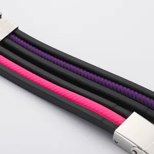 Stainless steel silicone bracelet multi-strand black purple pink couple fashion jewelry