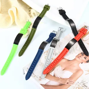 Adjustable silicone wristband with engravable stainless steel plate in multiple colors