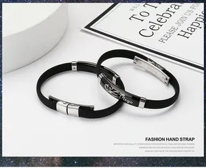 Detailed view of Virgo zodiac silicone bracelet with silver stainless steel clasp