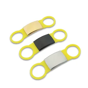 Roestvrij Staal Huisdier ID Tag Siliconen Schuif Op Hond Kat Anti Verloren Naam Naamplaatje Halsband Accessoire