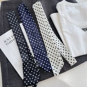 Koreaanse Stijl Polka Dot Luipaardprint Smalle Sjaal Voor Dames Polyester Haarband Nekdoek Tas Accessoire Elegante Sjaal Bedrukte Hoofdband