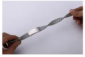 Close-up showing the elasticity and flexibility of the silicone sport bracelet band