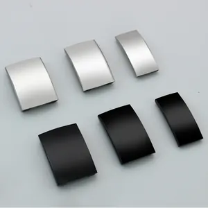 Professional matte stainless steel curved pet ID tag accessories in black and silver colors