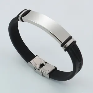 Minimalistisches gravierbares Edelstahl-Lederarmband mit Blattmuster für Damen und Herren