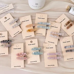 Pinces à Cheveux Douces en Acétate pour Femmes Filles Motif à Damiers Marbre Irrégulier Pinces Latérales Accessoires Cheveux