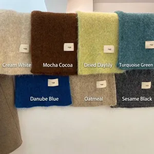 Winter Warm Knitted Scarf For Women Men Thickened Soft Mohair Wool Blend Scarf Solid Color Neck Protection