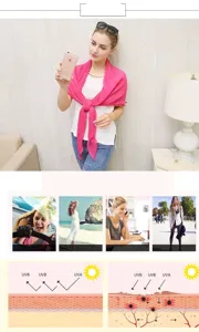 Roze multifunctionele chiffon zonbescherming sjaal voor autorijden en kantoor