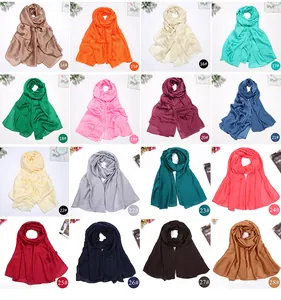 Multi-color collection of elegant satin faux silk scarves for sun protection and style