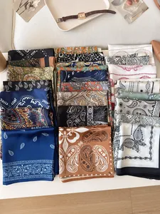 Collection of vintage paisley silk scarves for women in various colors