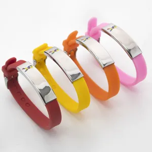 Autism Awareness Silicone Stainless Steel Bracelet Luminous Medical Alert Wristband Puzzle Ribbon Bracelet For Unisex Jewelry