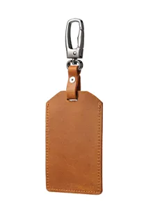 Detailed macro view showing the texture of crazy horse leather card holder with metal clasp
