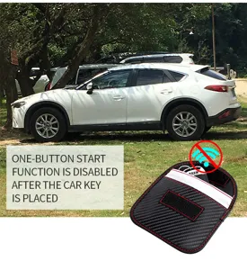 Carbon fiber RFID blocking car key pouch with signal shielding function for security