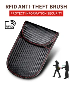 Carbon fiber RFID blocking car key pouch for signal protection and anti-theft security