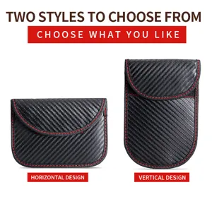 Comparison of horizontal and vertical carbon fiber RFID blocking car key signal pouches