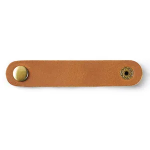 Fascetta stringicavo in pelle marrone crazy horse con bottone a pressione