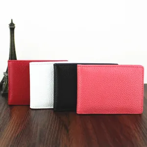 Detailed view of pebbled cowhide leather driver license covers in four vibrant colors