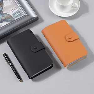 Premium top-grain leather 100-page collection album for coins, receipts, and checks