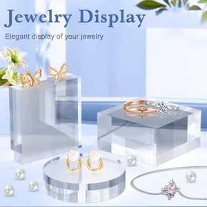 Elegante gepolijste acryl displayblokken en cilinder voor het tonen van sieraden