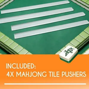 Included set of four 17.7 inch clear acrylic mahjong tile pushers for table games
