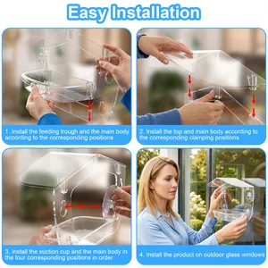 Schritt-für-Schritt-Installationsanleitung für ein transparentes Acryl-Fenster-Vogelfutterhaus