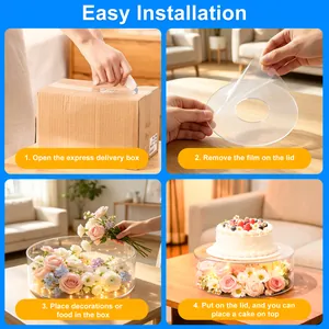 Step-by-step guide to assemble a fillable acrylic cake stand with flower decorations